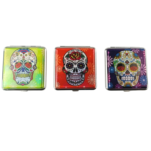 Zigarettenetui Metall La Catrina mit Gummizug